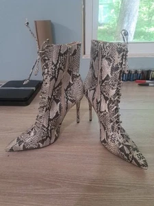 Schutz Damen Schlangenleder Muster Stiefel Booties Gr. 10 B Ledersohlen - Bild 1 von 16