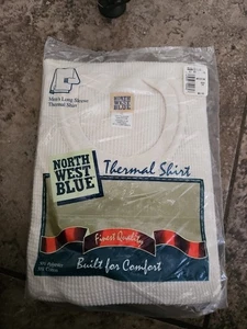 Vintage! Camicia termica blu nord ovest waffle taglia media nuova - Foto 1 di 2