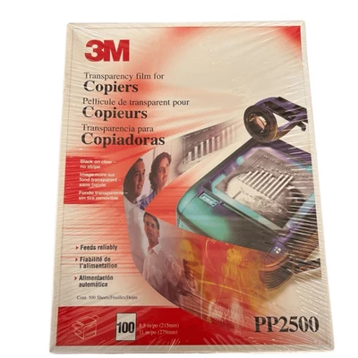 3M Transparency Film For Copiers PP2500 100 Sheets *New* - Image 1 of 2