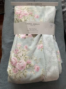 Laura Ashley Plush Throw Blanket ROSALIND Reversible 50X70” Pink Roses NWT - Picture 1 of 2