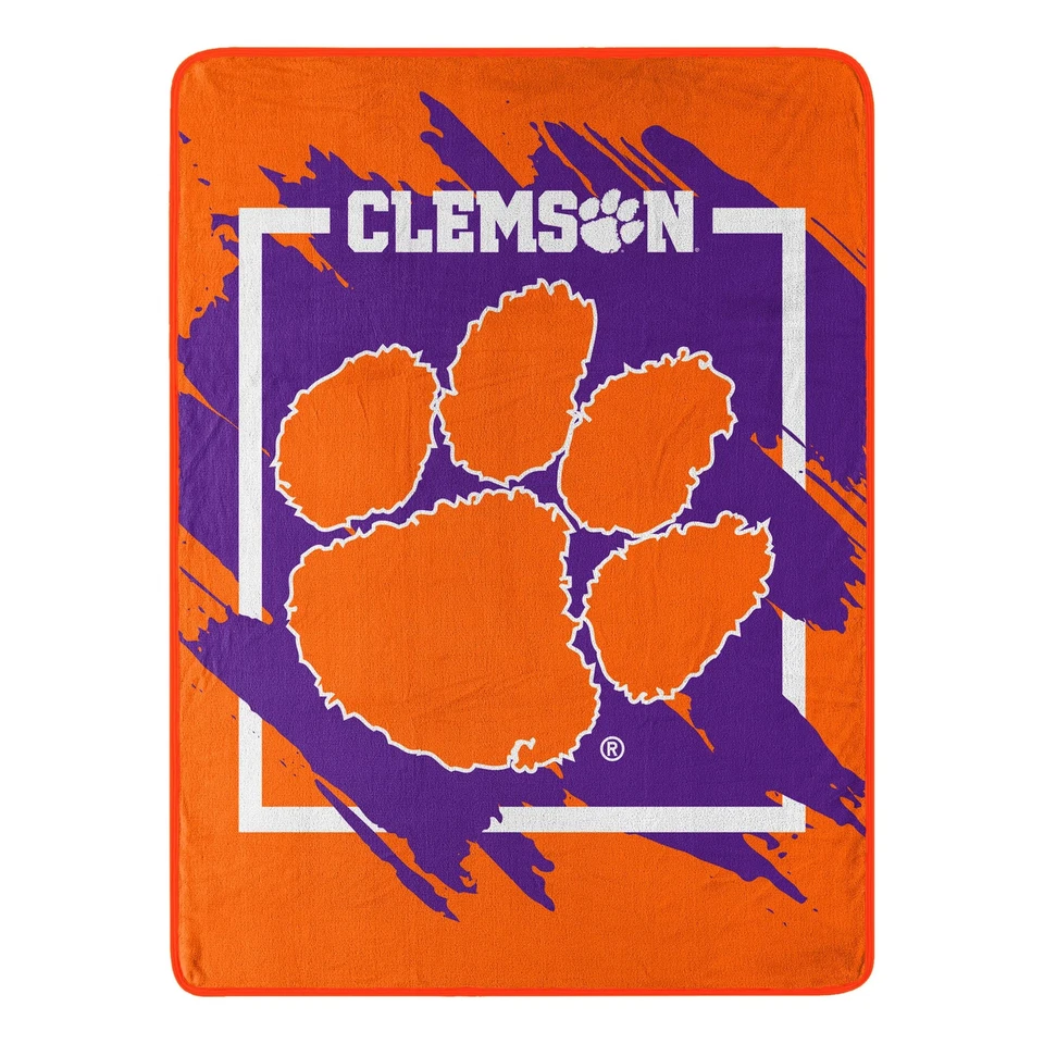 Clemson Tigers NCAA Northwest 46"x60" Super Plush Throw Blanket