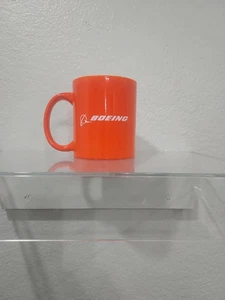Boeing Corporation Orange Coffee Mug Cup Travel Aviation Plane Aerospace-New - Picture 1 of 3