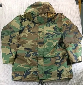 Military Jacke Medium Parka Cold Weather Woodland Camo Wet Rain Goretex ECWCS - Bild 1 von 24