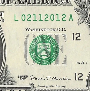 FEB 11 2012 Birthday Fancy Serial Number Date Note One Dollar Bill 02 11 2012 - Picture 1 of 11