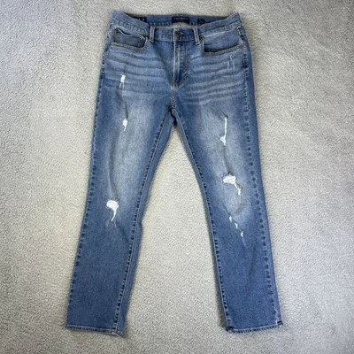 Lucky Brand Jeans Men 32x30 Blue Denim Pants 410 Athletic Slim Distressed Ripped - Image 1 of 4