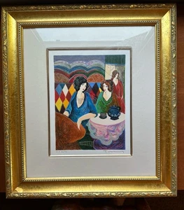 Itzchak Tarkay Framed Serigraph Art Print Intimate Moments 55/75 Hand Signed - Picture 1 of 13