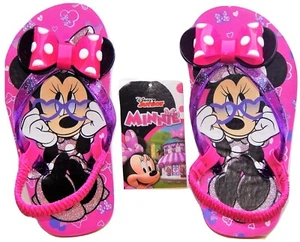 MINNIE MOUSE DISNEY Girls Flip Flops Beach Sandals Thongs Toddler's Size 5-6 NWT - Picture 1 of 1