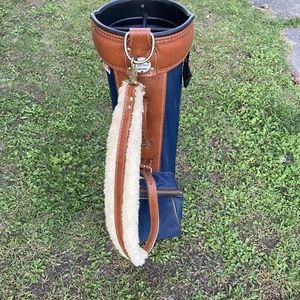 Vintage Arnold Palmer Leather Two-tone Blue Brown Golf Club Bag ProGroup Inc. - Picture 1 of 19