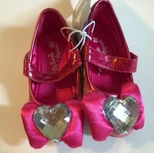NEW ~ DISNEY ~ "MINNIE MOUSE" ~ COSTUME DRESS SHOES ~ PINK & WHITE GLITTER - Picture 1 of 8