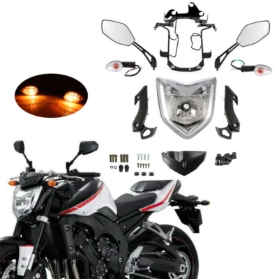 Conjunto de faros juego de espejos retrovisores aptos para Yamaha FZ1N FZ 1000 2006-2015 Foto 1 de 4