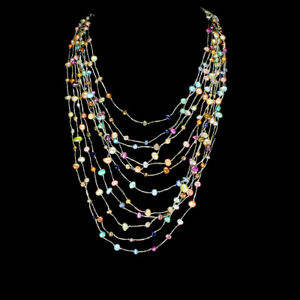 100% Natural Baroque Multi Color Pearl 10x8mm Japan Beads Necklace 28 Inches