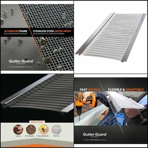 20 PACK Gutter Guard 5 in x 4 ft L Stainless Steel Micro Mesh Leaf Filter Debris - Picture 1 of 12