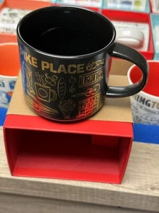 Taza Starbucks Pike Place Been There serie de Navidad color negro dorado con caja - Imagen 1 de 4