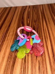 Baby Nuby Ice Gel Perfectly Pink Teether Keys - Sensory Easy Grip Stimulation - Picture 1 of 9