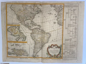 AMERICA WEST INDIES 1778 ROBERT DE VAUGONDY LARGE ANTIQUE MAP - Picture 1 of 16