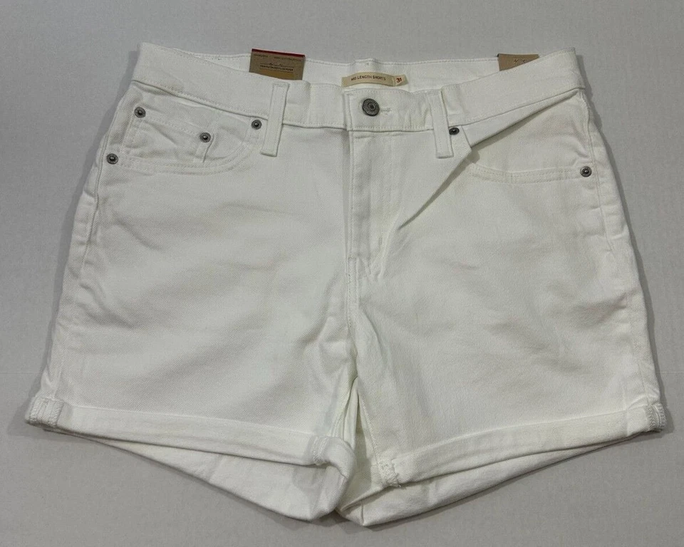 LEVI'S Women's Denim Shorts Mid Length Hyper Soft Multiple Sizes Colors NWT - Image 1 of 1