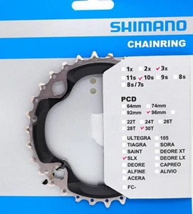 Genuine Shimano SLX FC-M672 MTB 3x10 Speed Chainring 30T-AN for 44/30/22T - Picture 1 of 2