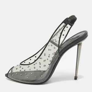 Tom Ford Transparent/Black PVC Polka Dot Print Slingback Pumps Size 41 - Picture 1 of 9