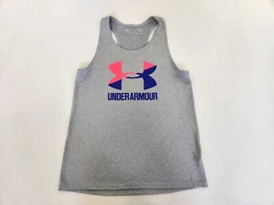 Under Armour Kids youth L Logo Spell out Racer back Active Tank Top Running - Picture 1 of 8
