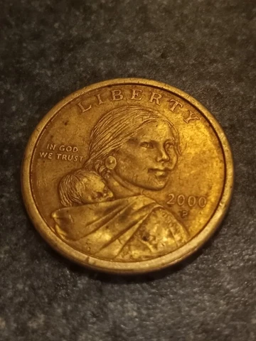 Rare 2000 P Sacagawea Dollar...Cheerios Promo $1 Coin With Detailed Feathers Cover