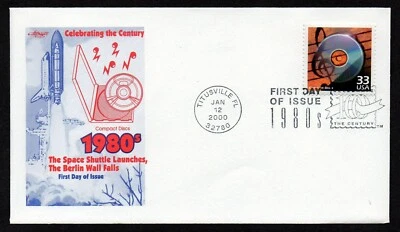 USA, SCOTT # 3190-H, ARTMASTER FDC COVER OF COMPACT DISKS INTRODUCED IN 1983 - Image 1 of 2
