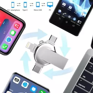 4 en 1 2 TB USB 3.0 Memoria Memoria Photo Stick para iPhone Android iPad Tipo C - Imagen 1 de 6