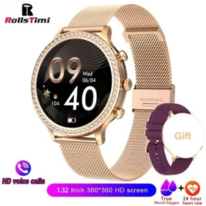 Elegante Damen-Smartwatch – Bluetooth, Fitness, Blutdruck, wasserdicht - Zdjęcie 1 z 17