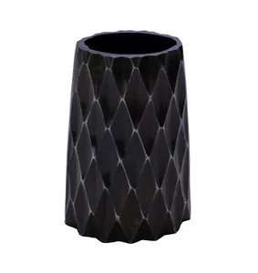 Alu Blumenvase schwarz - gerade / 18 cm - Design Tisch Deko Blumen Vase Metall - Bild 1 von 1
