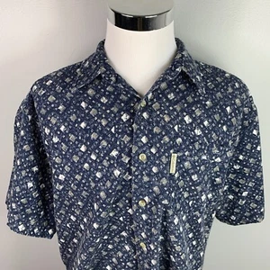 Columbia / Men's Button-Down Shirt / Short Sleeve / Blue with Pattern / Size L - Picture 1 of 8