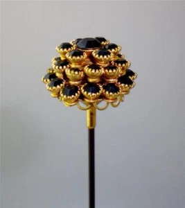 PHÄNOMENALE TRAUER SCHWARZ KRISTALL HUTNADEL HPN-049 - Bild 1 von 4