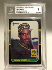 2001 Donruss Anniv Originals 1987 Barry Bonds Auto Rookie (1 of 25) BGS 7 Pirate