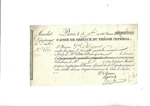 1813. Empire. Napoleon. Mandat. Servicekiste. Kaiserlicher Schatz. Dep. Morgendämmerung.  - Bild 1 von 2