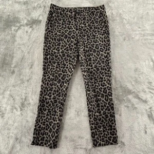 Cabi Jungle Pant Womens 6 Leopard Print Gray Black Stretch Slim Ankle Trouser - Picture 1 of 8