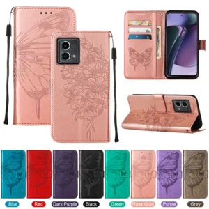 Fr Motorola MOTO G Power Stylus Play 2024 Butterfly Wallet Leather Phone Case - Picture 1 of 40