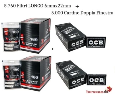 2 CASSE Filtri x-trem Xtra LUNGHI 6 mm + 2 CASSE OCB doppia finestra 70mm - Imagen 1 de 4