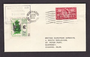 Luftpost GB 1953 BEA 6d +1d London Waterloo - Guernsey - Bild 1 von 1