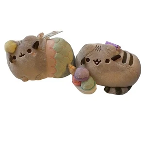 Gund Pusheen EISBECHER & Meerjungfrau Kätzchen CLIP Plüsch Rucksack Katze Kätzchen - Bild 1 von 6