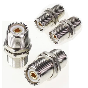 4 x UHF female nut bulkhead to SO-239 SO239 jack RF adapter connector FOR PL-259 - Picture 1 of 6