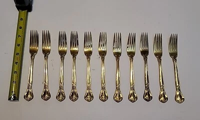 JUEGO DE 11 HORQUILLAS cubiertos de electrochapado dorado Godinger Foto 1 de 4