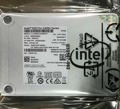 Intel SSD Pro 5400s Series 180 GB 180GB 2.5" SATA3 Solid State Drive - Image 1 of 3