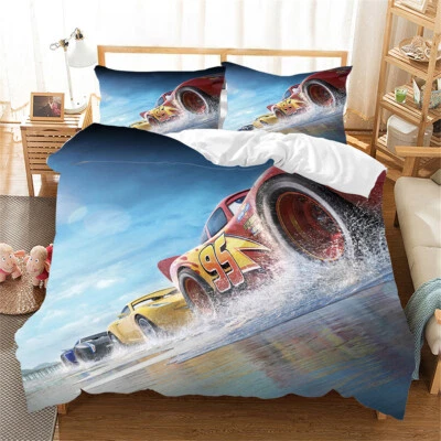 Cars McQueen Single Double Queen King Bed Quilt Doona Duvet Cover Set Pillowcase — 第 1/4 张图片