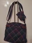 Ness Of Scotland Bag & Matching Purse Navy With Green and Burgandy Minor Defects