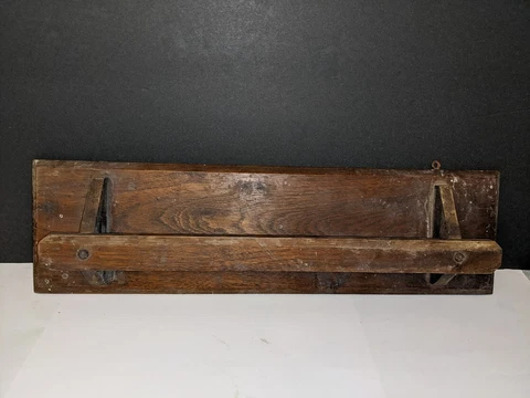 Primitive Rustic Wooden Towel Rack/Holder 16" Long- Nice Patina Cover