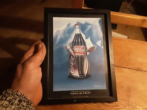 PAUL RIESSER COCA COLA PAINTING SIZE 16.5X22 CM EXCELLENT CONDITION - Picture 1 of 7