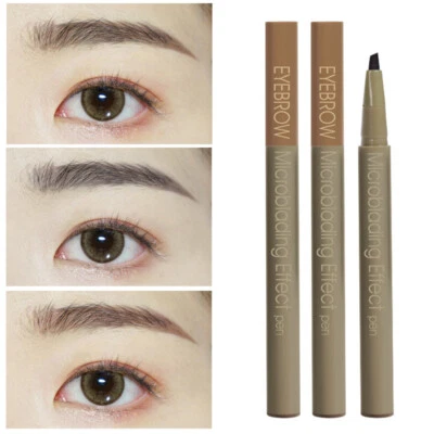 Microblading Effekt Augenbrauen Stift Lang Anhaltendes Wasserfest Kajalstift ^ - Bild 1 von 4