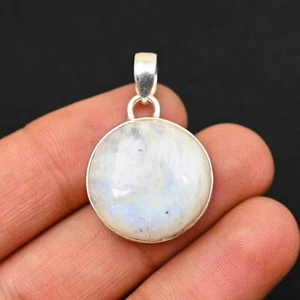 Rainbow Moonstone Gemstone 925 Sterling Silver Handmade Jewelry Pendant Gift - Picture 1 of 4