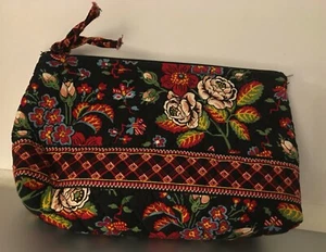 VERA BRADLEY wallet zippered black red blue green floral quilted used - Picture 1 of 4