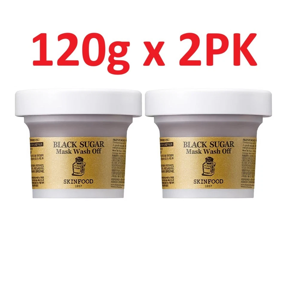 [120G X 2PK] SKIN FOOD Mascarilla Azúcar Negra Lavado 120g K-Beauty Limpieza Foto 1 de 1