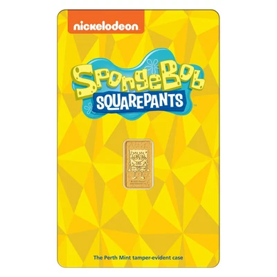 Perth Mint SpongeBob SquarePants 1g 0.9999 Coloured Gold Minted Bar *Confirmed* - Image 1 of 4