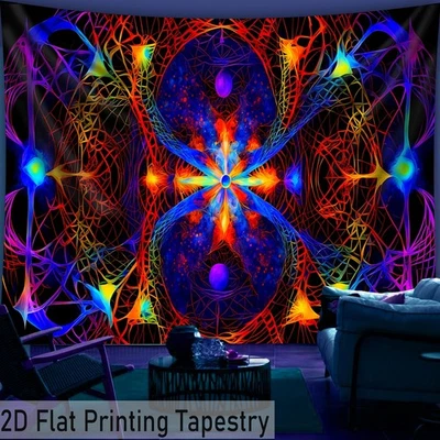 Tapiz de impresión plano 2D, plano 2D - Arte geométrico colorido de 1 pieza - Brilla en los rayos UV Foto 1 de 4